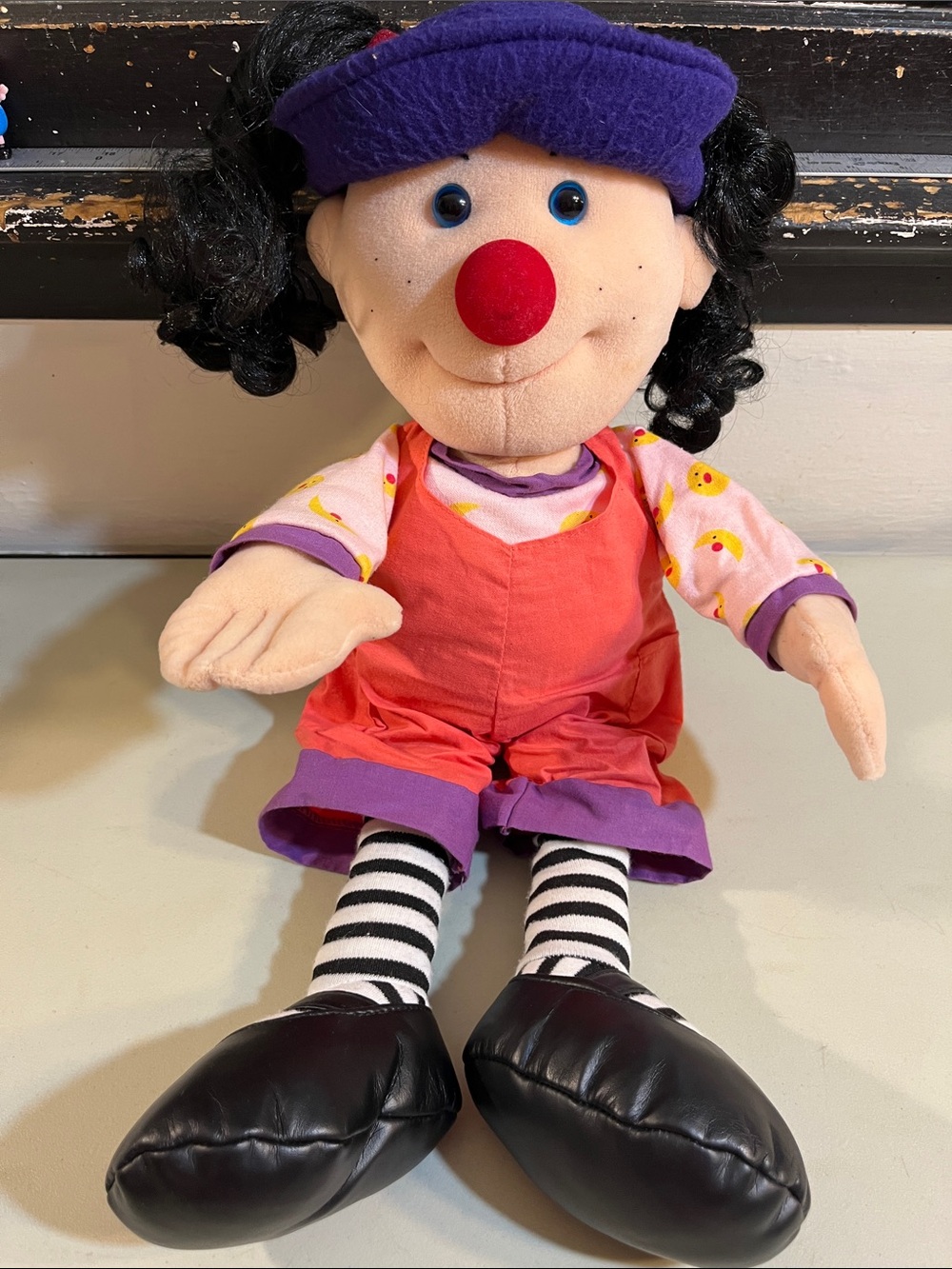 Purple-Haired Plush Clown Doll - Kids Toy